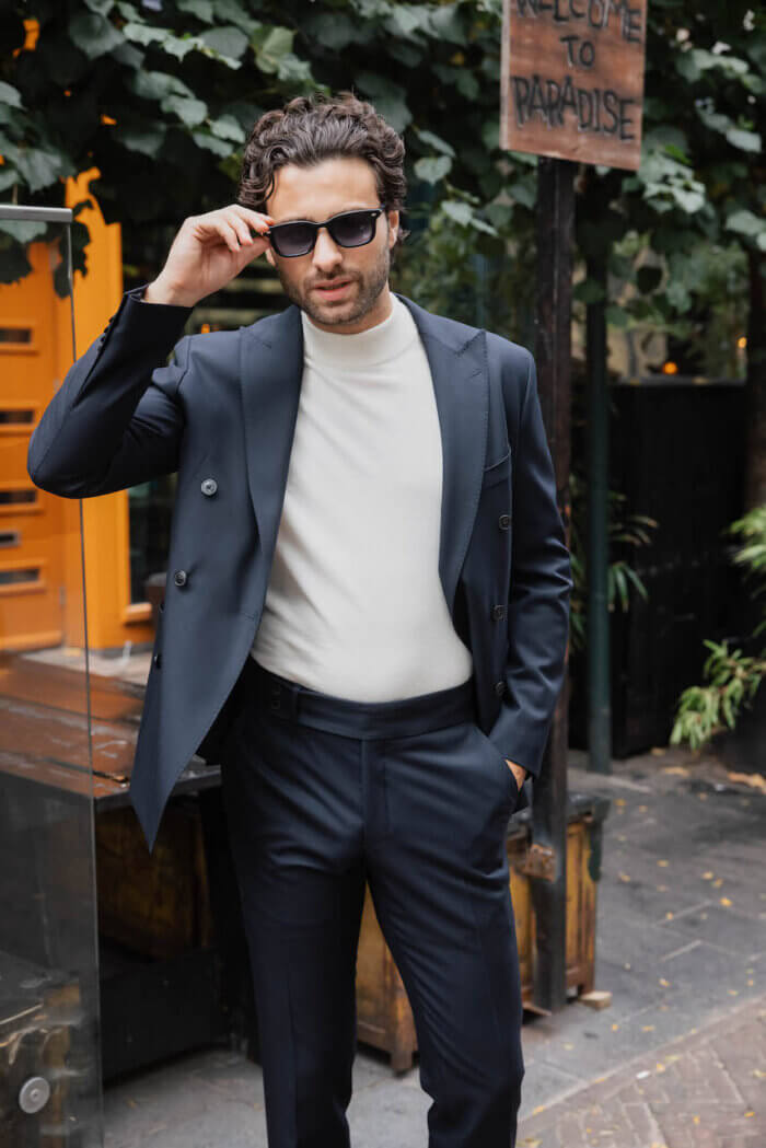 Double Breasted Blu Scuro maatpak